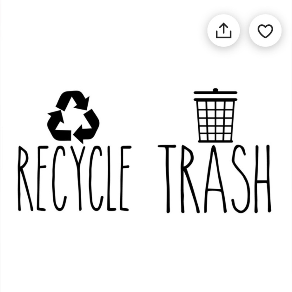 Trash Recycle Decal Stickers Rae Dunn-inspired Farmhouse style